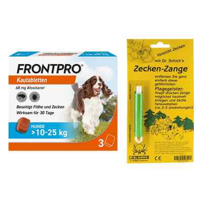 Frontpro Kautabletten >10-25 kg 3stk + Zeckenzange 1stk