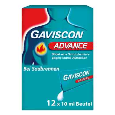 Gaviscon Advance Pfefferminz 1000mg/200mg Dosierbeutel 12X10 ml von Reckitt Benckiser Deutschland Gm PZN 02240760