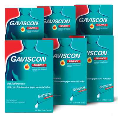 Gaviscon Advance Pfefferminz 1000mg/200mg Dosierbeutel 6x24x10 ml von  PZN 08100023