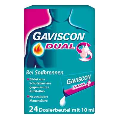 GAVISCON Dual Suspension mit Zweifachwirkung gegen Sodbrennen 24X10 ml von Reckitt Benckiser Deutschland Gm PZN 04363834