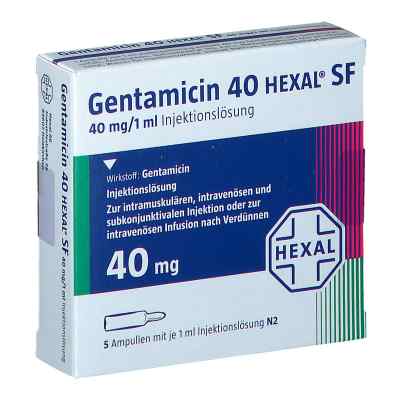 Gentamicin 40 Hexal Sf Injektionslösung 5 stk von Hexal AG PZN 06334400
