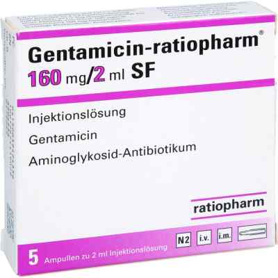 Gentamicin ratiopharm 160mg/2ml iniecto lsg.sf Ampullen 5X2 ml von ratiopharm GmbH PZN 03942435