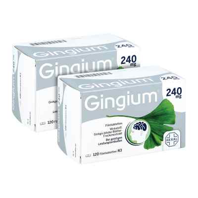 Gingium 240 mg Filmtabletten Doppelpack 2x120 stk von Hexal AG PZN 08100849