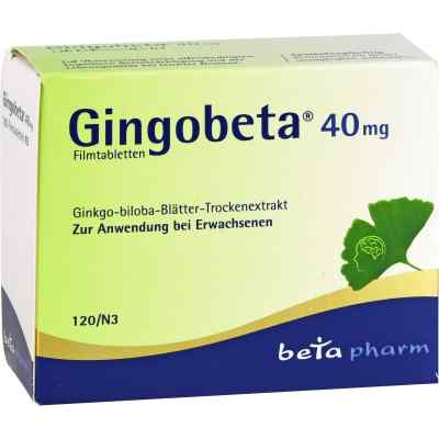 Gingobeta 40 mg Filmtabletten 120 stk von betapharm Arzneimittel GmbH PZN 12461611