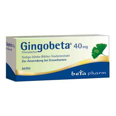 Gingobeta 40 mg Filmtabletten 60 stk von betapharm Arzneimittel GmbH PZN 12461605