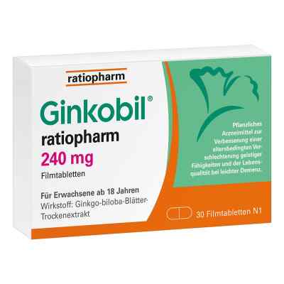 GINKOBIL ratiopharm 240mg 30 stk von ratiopharm GmbH PZN 08863752