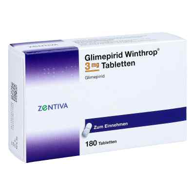Glimepirid Winthrop 3mg 180 stk von Zentiva Pharma GmbH PZN 07547799