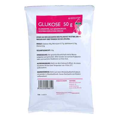 Glukose 50 g Kirsch Plv.z.her.e.lsg.z.einnehmen 50 g von MEDICALFOX GmbH PZN 11540018