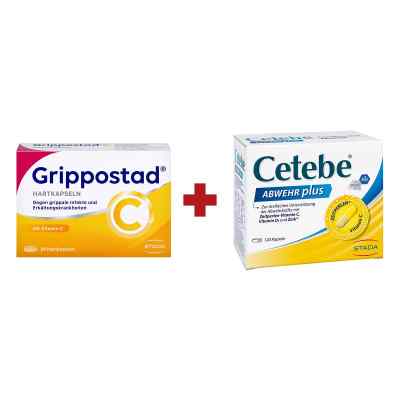 Grippostad C + Cetebe Abwehr plus Vitamin C+vitamin D3+zink 1 stk von PZN 08101621