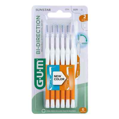 Gum Bi-Direction Interdentalbürsten 0,9 mm orange 6 stk von Sunstar Deutschland GmbH PZN 20599499