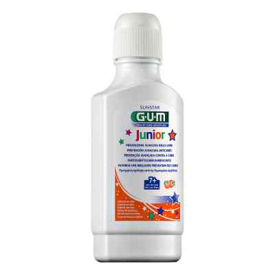 Gum Junior Mundspülung mit Calcium Orange 7-12 J. 300 ml von Sunstar Deutschland GmbH PZN 06194614