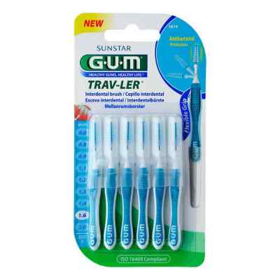 GUM Trav-ler 1,6mm Tanne blau Interdental+6kappen 6 stk von Sunstar Deutschland GmbH PZN 09714333