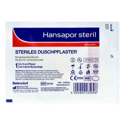 Hansapor steril Duschpflaster 8x10 cm 1 stk von Beiersdorf AG PZN 14350063