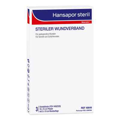 Hansapor steril Wundverband 10x15 cm 3 stk von Beiersdorf AG PZN 14062565