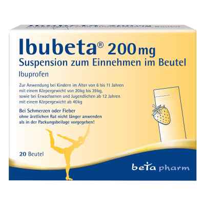 Ibubeta 200 Mg Suspension Zum Einnehmen Im Beutel 20 stk von betapharm Arzneimittel GmbH PZN 19382754