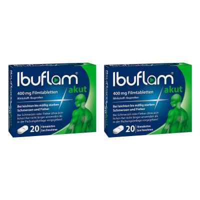 Ibuflam akut: 400 mg Ibuprofen Schmerztabletten 2x20 stk von A. Nattermann & Cie GmbH PZN 08102749