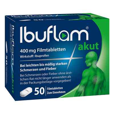 Ibuflam Akut 400 mg Ibuprofen Schmerztabletten 50 stk von  PZN 11648419
