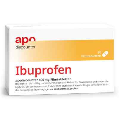 Ibuprofen 400 mg Schmerztabletten von apodiscounter 50 stk von Fairmed Healthcare GmbH PZN 18188234