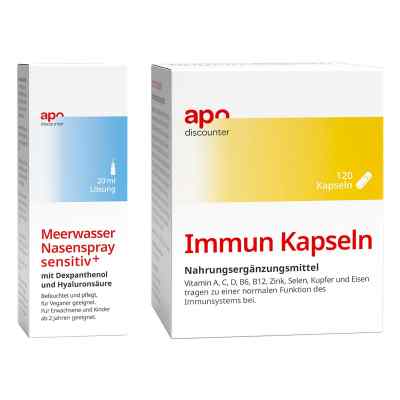 Immunsystem Sparset - Immun Kapseln + befeuchtendes Nasenspray 1 Pck von apo.com Group GmbH PZN 08102221