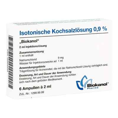 Isotonische Kochsalzlösung 0,9% Biokanol Ampullen 6X2 ml von Biokanol Pharma GmbH PZN 00955555