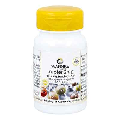 Kupfer 2 mg aus Kupfergluconat Tabletten 100 stk von Warnke Vitalstoffe GmbH PZN 11000500