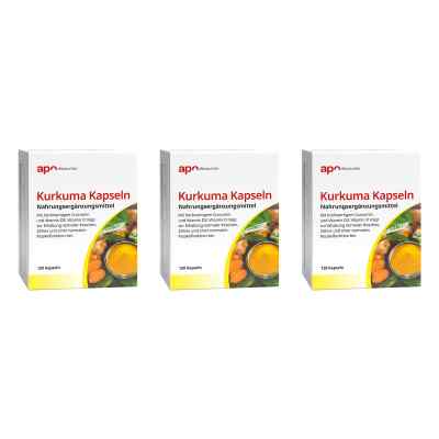 Kurkuma Kapseln mit Vitamin D3 von apodiscounter 3x 120 stk von  PZN 08101854