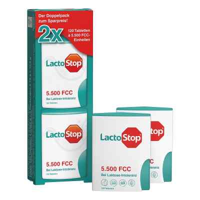 Lactostop 5.500 FCC Tabletten Klickspender 2X120 stk von MIBE GmbH Arzneimittel PZN 11578995