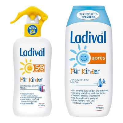 Ladival Kinder Sonnenspray Sonnenschutz LSF 50+ und Apres Milch   2x200 ml von STADA Consumer Health Deutschlan PZN 08100928