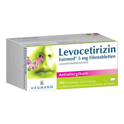 Levocetirizin Fairmed 5 Mg Filmtabletten 100 stk von HEUMANN PHARMA GmbH & Co. Generi PZN 16392249