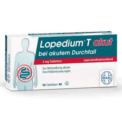 Lopedium® T akut bei akutem Durchfall 2 mg Tabletten 10 stk von Hexal AG PZN 03928406
