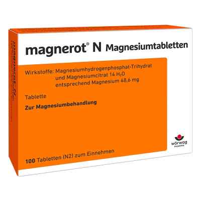 Magnerot N Magnesiumtabletten 100 stk von Wörwag Pharma GmbH & Co. KG PZN 06963343