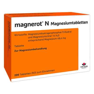 Magnerot N Magnesiumtabletten 200 stk von Wörwag Pharma GmbH & Co. KG PZN 06963366