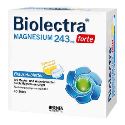 Magnesium Biolectra 243 forte Zitrone Brausetabletten 40 stk von HERMES Arzneimittel GmbH PZN 06716366