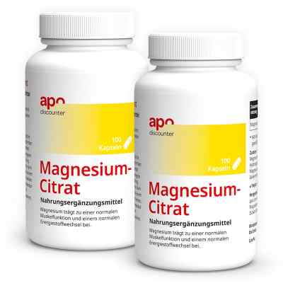 Magnesiumcitrat Kapseln von apodiscounter  2x100 stk von apo.com Group GmbH PZN 08107000