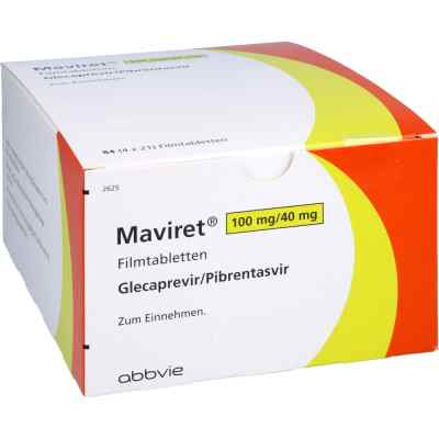 Maviret 100 mg/40 mg Filmtabletten 4X21 stk von AbbVie Deutschland GmbH & Co. KG PZN 13445985