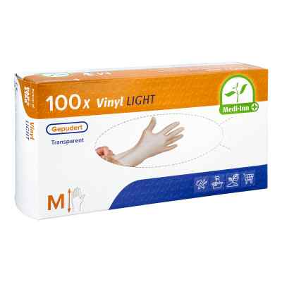 Medi Inn Vinyl Gepudert Einmalhandschuhe Größe M 100 stk von BODY PROD. RELAX GMBH PZN 04926579