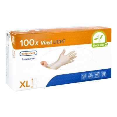 Medi Inn Vinyl Gepudert Einmalhandschuhe Größe XL 100 stk von BODY PROD. RELAX GMBH PZN 04928414