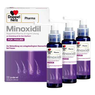 Minoxidil DoppelherzPharma für Frauen 20 mg/ml Lösung 3X60 ml von Queisser Pharma GmbH & Co. KG PZN 17268557