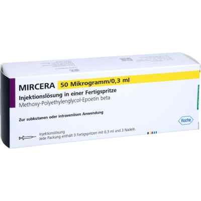 Mircera 50 Mikrogramm/0,3 ml iniecto -lsg.i.e.fert.-s. 3 stk von EurimPharm Arzneimittel GmbH PZN 08472170