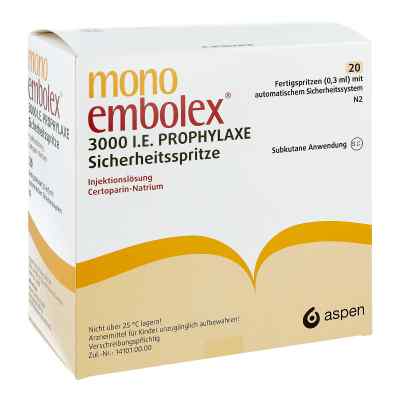 Mono Embolex 3.000 I.e.prophyl.sicherh.spr. 20 stk von Viatris Healthcare GmbH PZN 01454418