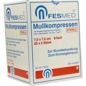 Mullkompressen Es 7,5x7,5 cm steril 8-fach 25X2 stk von FESMED Verbandmittel GmbH PZN 06192087