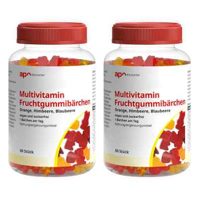 Multivitamin Fruchtgummibärchen vegan und zuckerfrei 2x 60 stk von apo.com Group GmbH PZN 08101844