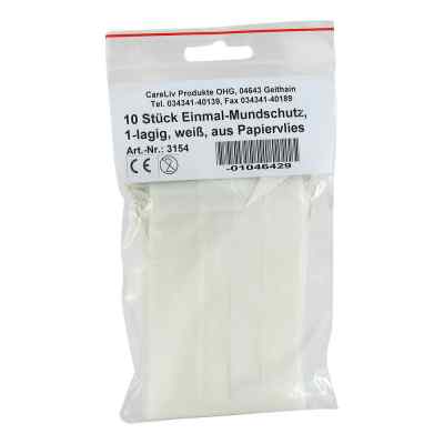 Mundschutz Papiervlies mit Gummiband weiss 10 stk von Careliv Produkte OHG PZN 01046429