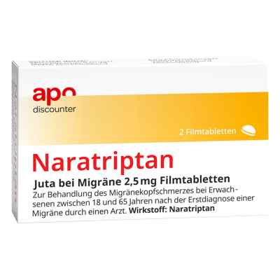 Naratriptan 2,5mg Schmerzmittel bei Migräne 2 stk von apo.com Group GmbH PZN 18110686