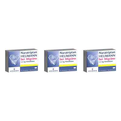 Naratriptan Heumann Bei Migräne 2,5 Mg Filmtabletten  3x2 stk von HEUMANN PHARMA GmbH & Co. Generica KG PZN 08104716