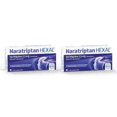 Naratriptan HEXAL® bei Migräne 2,5 mg Filmtabletten 2x2 stk von Hexal AG PZN 08102679