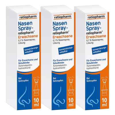 NasenSpray ratiopharm Erwachsene 3x10 ml von ratiopharm GmbH PZN 08101630