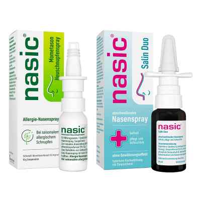 Nasic Mometason (10 g) und Nasic Salin Duo Nasenspray (15 ml)