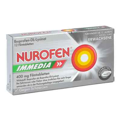 NUROFEN Immedia 400 mg Ibuprofen Filmtabletten 12 stk von Reckitt Benckiser Deutschland Gm PZN 08794442