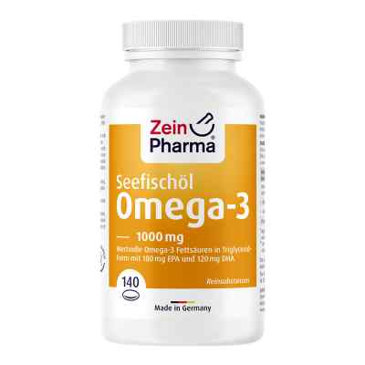 Omega-3 1000 mg Seefischöl Softgelkapseln hochdo. 140 stk von Zein Pharma - Germany GmbH PZN 13721801